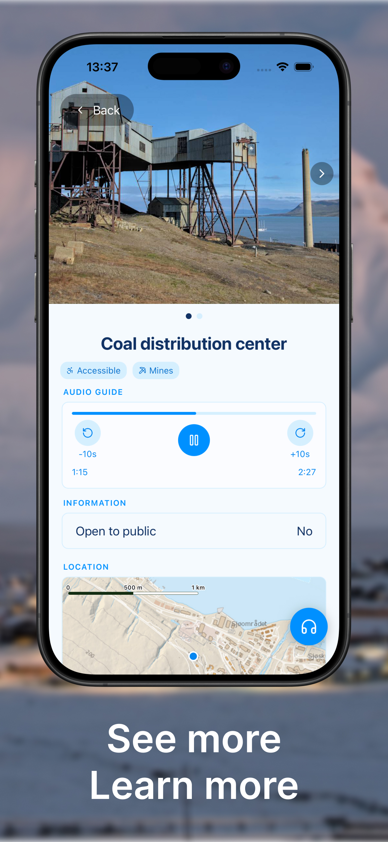See more, learn more โ detail view with audio player and photos